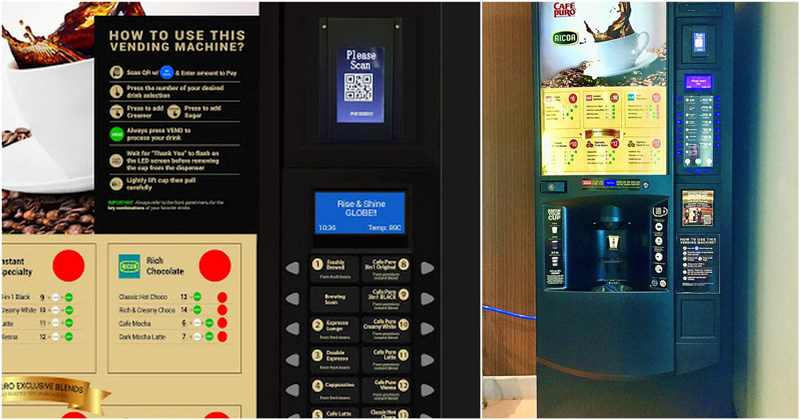 Globe and Vend Phils QR code operated vending machines