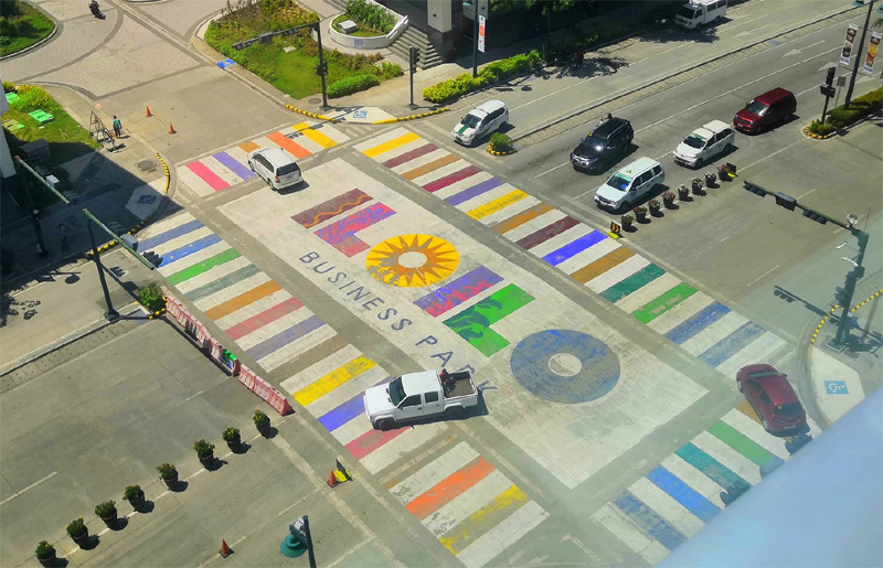 Pedestrian crossing at Megaworld Iloilo Business Park.