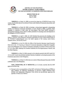 IATF Resolution No. 40
