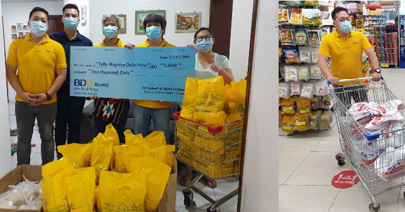 BDO Remit representatives also helped in the shopping, packing, and distribution of food items to unemployed overseas Filipinos in UAE.