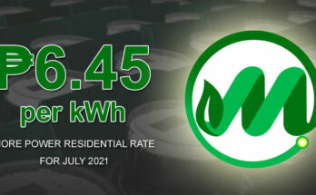 MORE Power lowest electricity rate for July 2021.