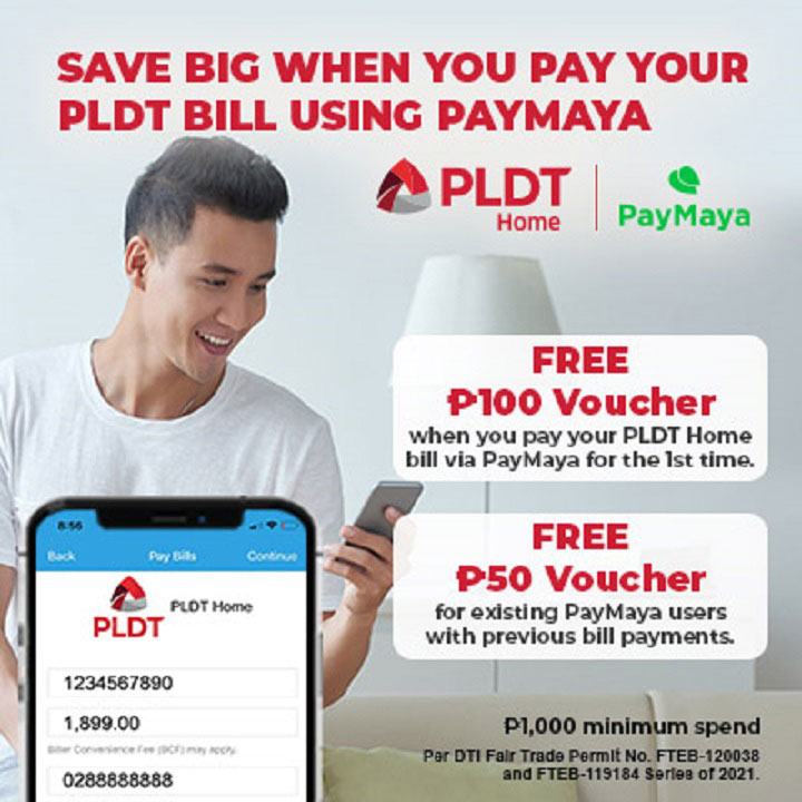 Pay your PLDT Home bill with Paymaya.