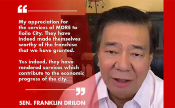 Senator Franklin Drilon commends More Power Iloilo.