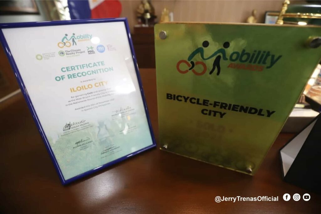 Iloilo City is the top Gold Awardee for Most Bike-Friendly City in the Philippines.