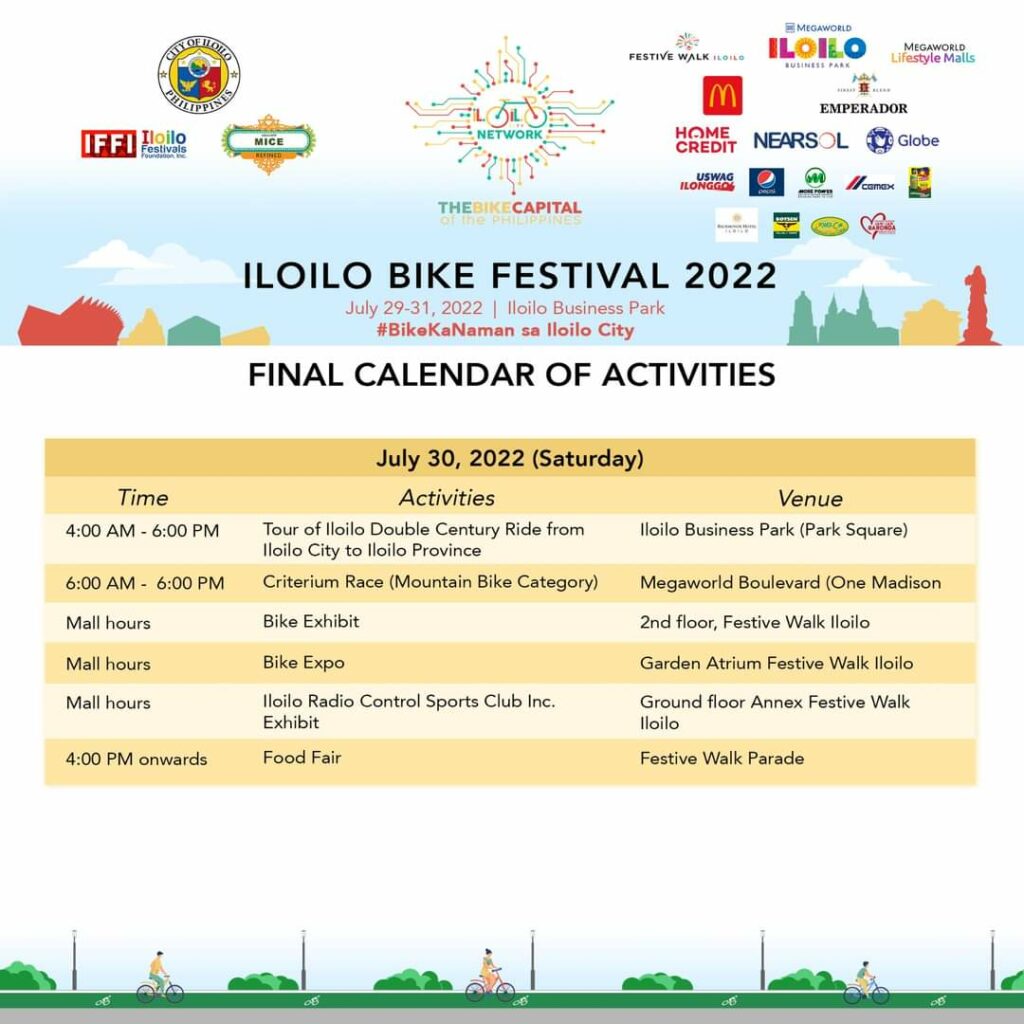 Iloilo Bike Festival 2022 schedule