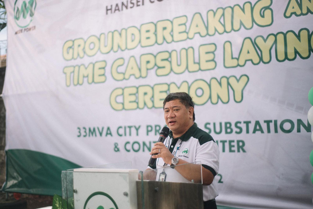 MORE President and CEO Roel Z. Castro during the groundbreaking of City Proper substation and control center.