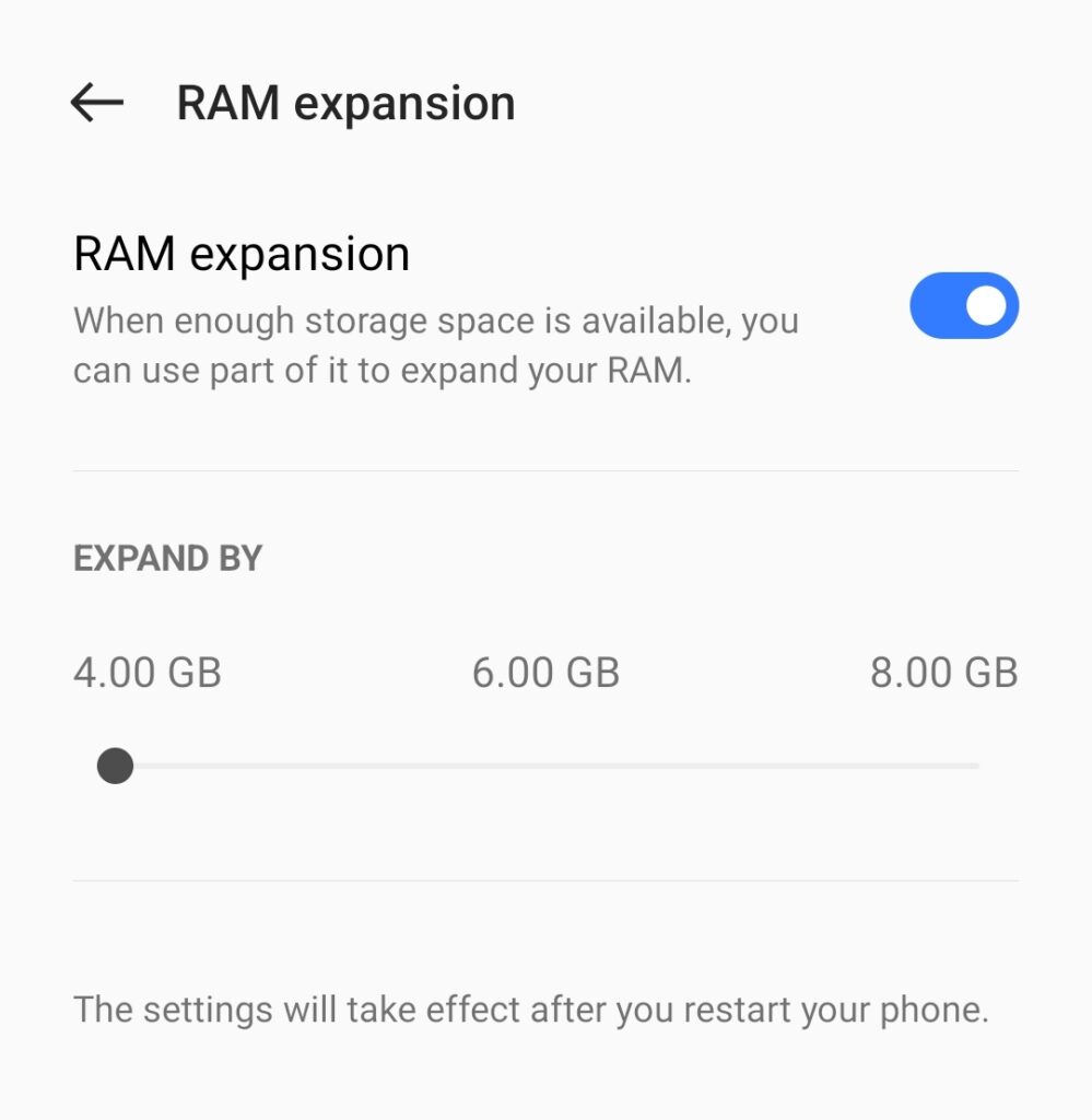 realme 10 dynamic RAM expansion