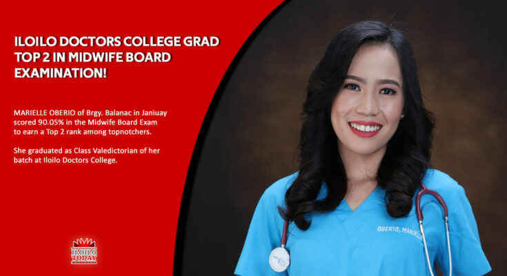 Marielle Oberio of Janiuay top 2 in Midwife Board Exam 2022.