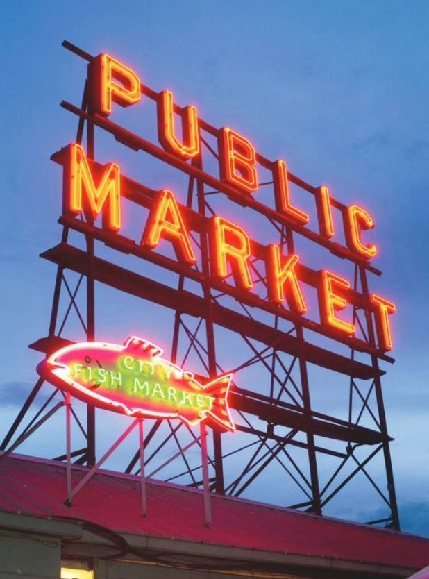 The Pike Place's City Fish Market has become a symbol of Seattle's culture and heritage, offering an entertaining and lively atmosphere with its 'flying fish' tradition where fishmongers toss fish to each other.