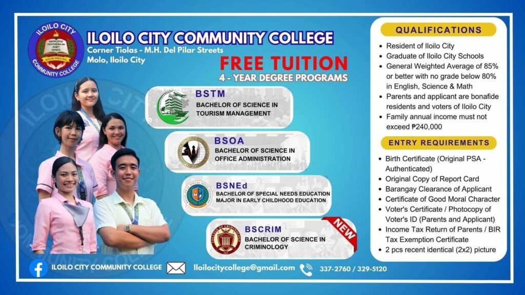Iloilo City Community College courses and enrollment details