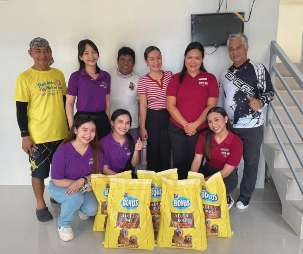 Park Inn by Radisson Iloilo staff donating food supplies to the Iloilo City Pound and Animal Shelter