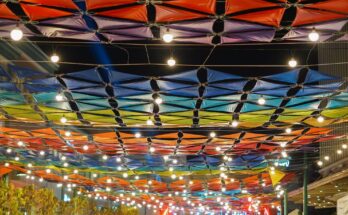 Taffeta Art Canopy Fills Festive Walk Iloilo