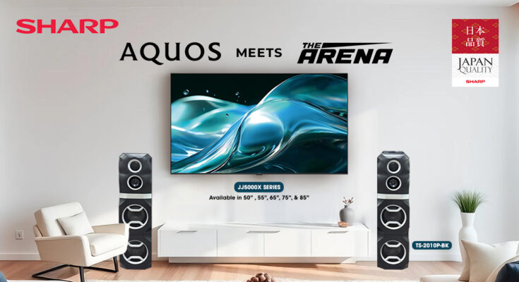 AQUOS-4K-TV-and-The-Arena-Speaker-FI