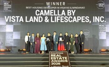 A Milestone Worth Celebrating Camella representatives receive the Best Housing Developer in Visayas and Mindanao award at the Dot Property and Lamudi Philippines Real Estate Awards 2026.