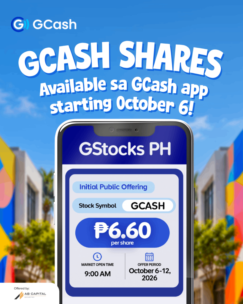 Filipinos registered on GStocks PH, offered by AB Capital Securities Inc., can easily subscribe to the Mynt IPO from October 6 to 12 through the GCash app without needing a bank account or coordinating with a separate broker.