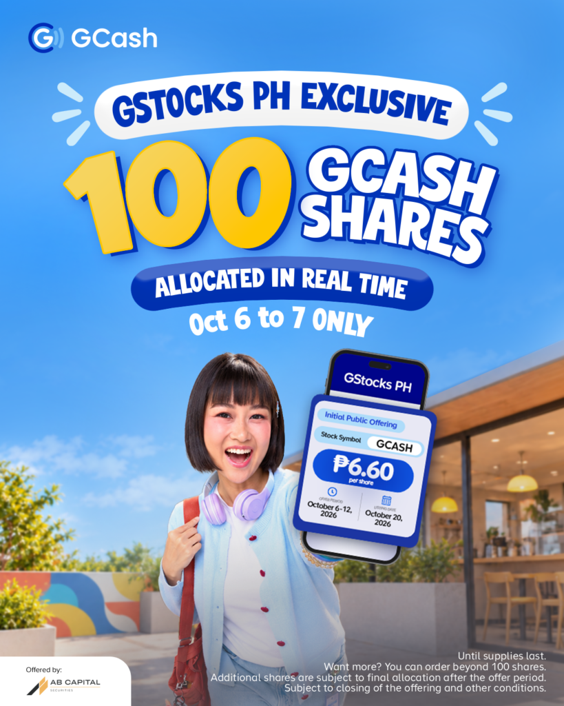 GStocks PH users can access the IPO starting at just 100 shares with real-time allocation from October 6 to 7.